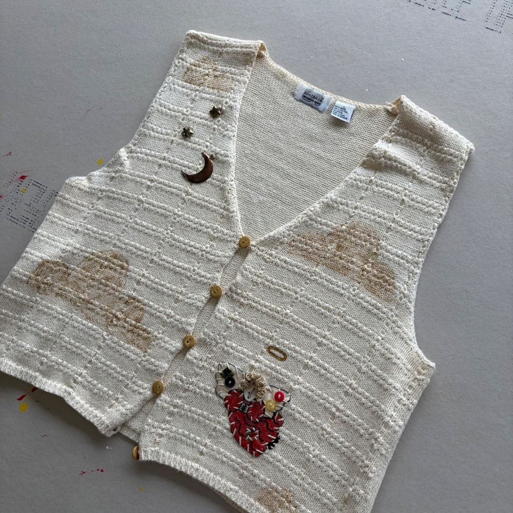 Vintage 90s Sostanza Knit Sweater Vest